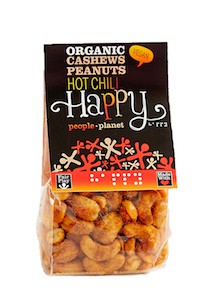 Organic Cashews & Peanuts Hot Chilli 100gr bag