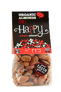 Organic Almonds Chili 100gr bag