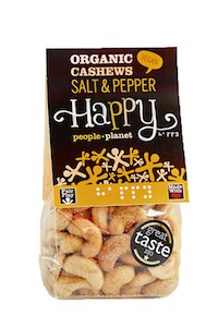 Organic Cashews Salt & Pepper 100gr bag