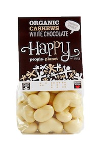 Organic Cashews White Chocolate 130gr bag