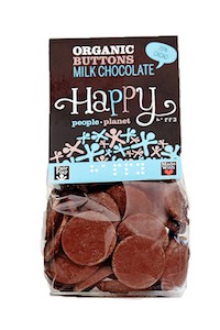Organic Buttons Milk Chocolate 150gr bag
